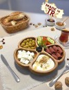 5 Bölmeli Masif Kayın Ahşap Çerezlik & Sunumluk – El Yapımı Doğal Servis Tabağı 226 mm