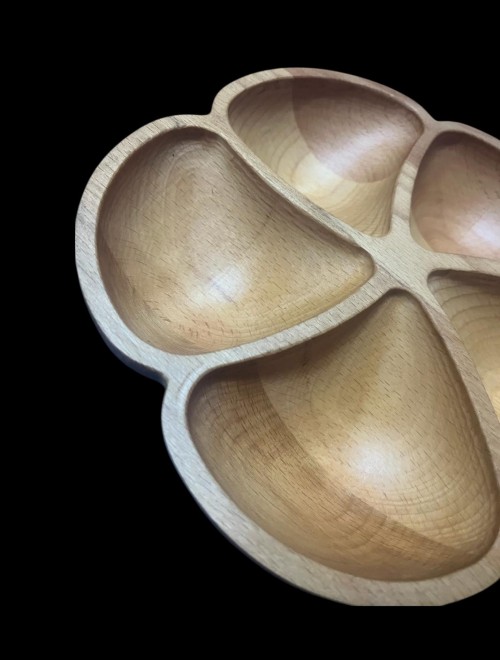 5 Bölmeli Masif Kayın Ahşap Çerezlik & Kahvaltılık Sunumluk – El Yapımı Doğal Ahşap Servis Tabağı 215 mm 5 Bölmeli Masif Kayın Ahşap Çerezlik & Kahvaltılık Sunumluk – El Yapımı Doğal Ahşap Servis Tabağı 215 mm