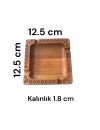 El Yapımı Doğal Kayın Ahşap Kül Tablası – 12,5x12,5 cm Oyma Desenli