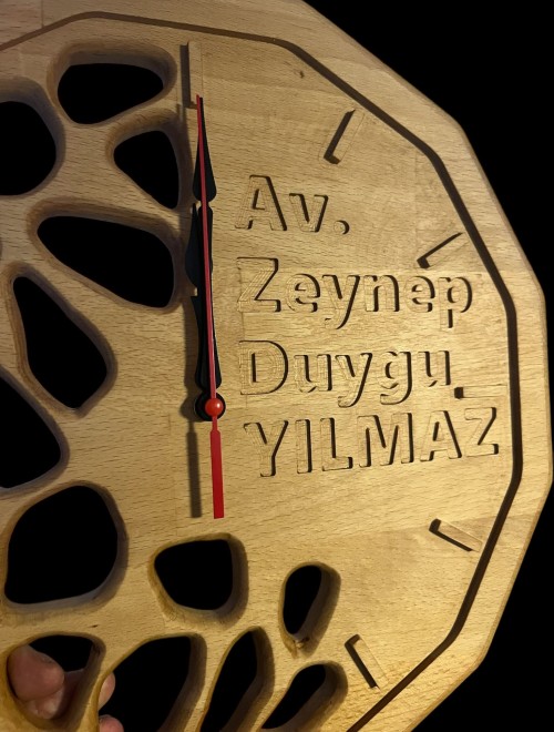 AHŞAP 35cm kişiye özel hediyelik veya yazısız duvar saati