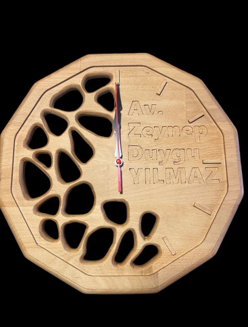 AHŞAP 35cm kişiye özel hediyelik veya yazısız duvar saati