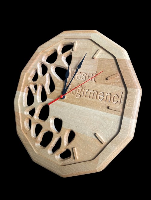 AHŞAP 35cm kişiye özel hediyelik veya yazısız duvar saati