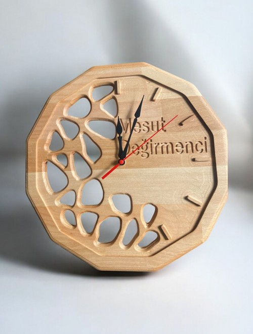 AHŞAP 35cm kişiye özel hediyelik veya yazısız duvar saati