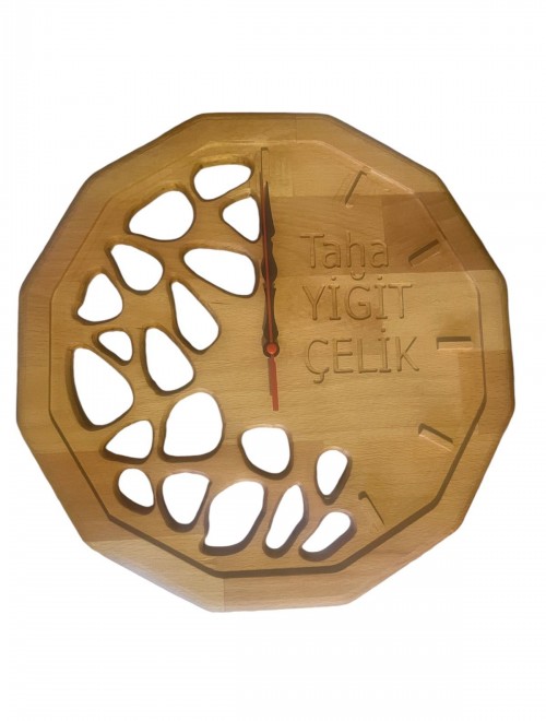 AHŞAP 35cm kişiye özel hediyelik veya yazısız duvar saati