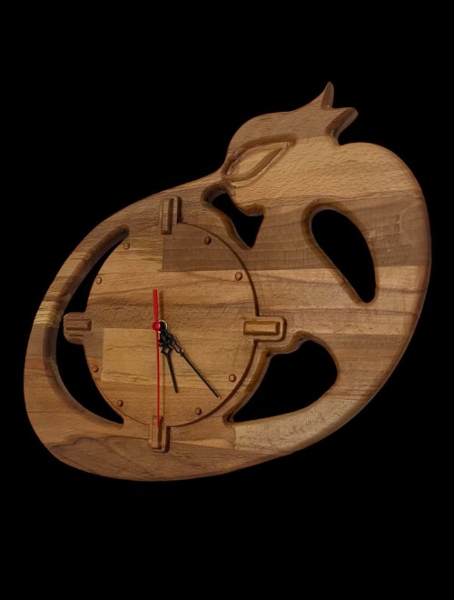 Ahşap Oyma Vav Simgeli Lüks Dekoratif Duvar Saati