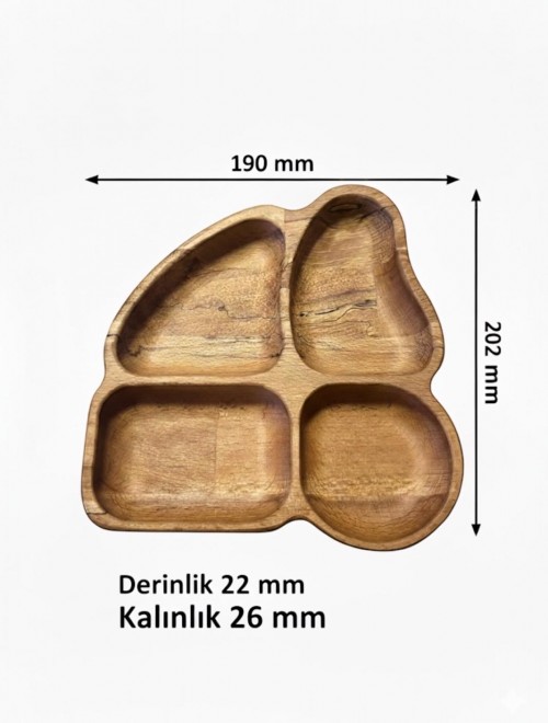 dört Bölmeli Doğal Masif Ahşap Sunumluk | Organik Yağlı El Yapımı Çerezlik – Aydahşap Özel Üretim dört Bölmeli Doğal Masif Ahşap Sunumluk | Organik Yağlı El Yapımı Çerezlik – Aydahşap Özel Üretim