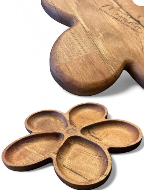 5 Bölmeli Masif Kayın Ahşap Çerezlik & Sunumluk – 24x24 cm | Doğal ve El Yapımı 5 Bölmeli Masif Kayın Ahşap Çerezlik & Sunumluk – 24x24 cm | Doğal ve El Yapımı