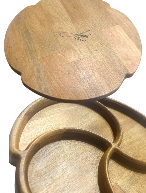 Doğal Kayın Ahşap 4 Bölmeli Sunumluk Tabak – 23,5 cm Çap | Çerezlik & Kahvaltılık Servis Tabağı Doğal Kayın Ahşap 4 Bölmeli Sunumluk Tabak – 23,5 cm Çap | Çerezlik & Kahvaltılık Servis Tabağı